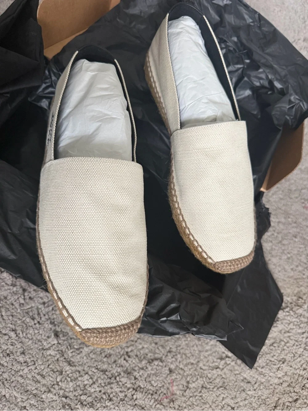 Saint Laurent Off-White Canvas Espadrilles with Jute Sole